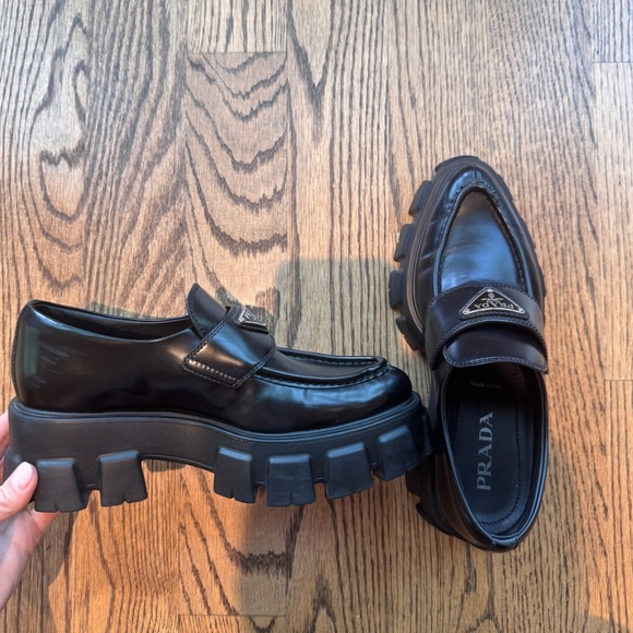 Prada Monolith logo Leather loafer size 7 - Picture 3 of 12